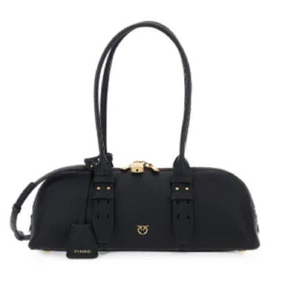 Pinko Escape Horizontal Small Leather Bag in Black