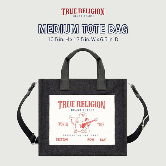 True Religion Tote, Women's Medium Travel Shoulder Bag with Adjustable Strap