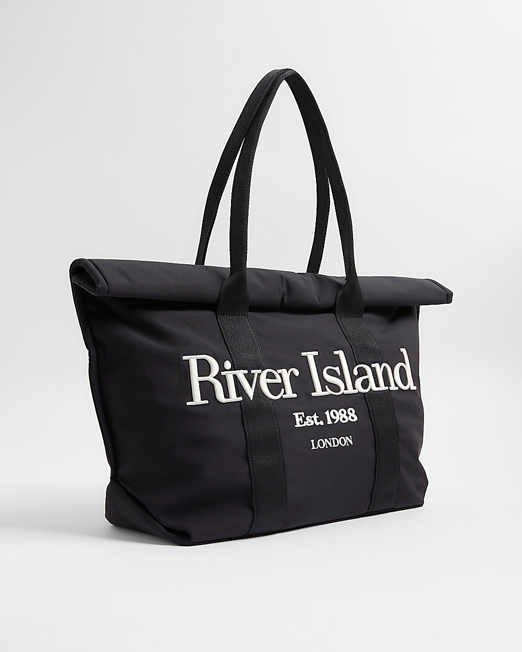 River Island Black Roll Top Holdall Bag