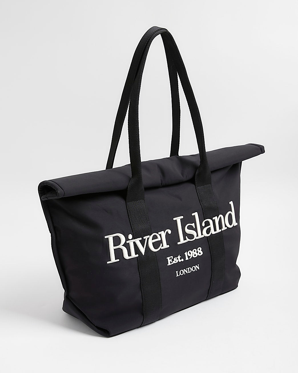 River Island Black Roll Top Holdall Bag