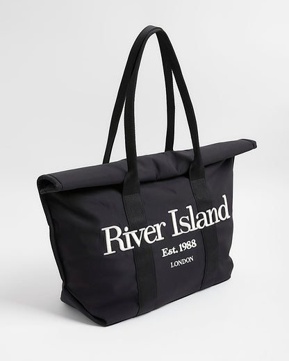 River Island Black Roll Top Holdall Bag