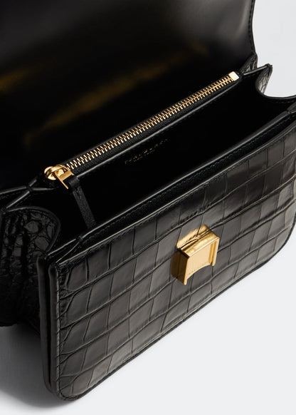 TORY BURCH SMALL ELEANOR BAG IN LEZARD BLACK