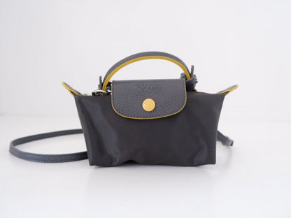 LONGCHAMP LE PLIAGE GREEN MINI POUCH WITH HANDLE