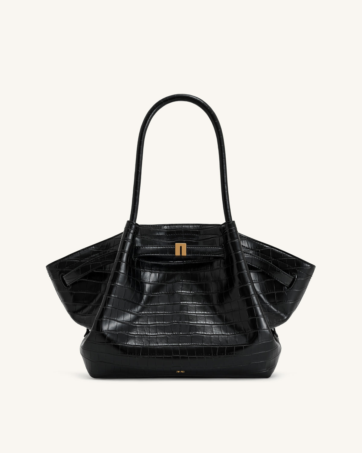 JW PEI Hana Medium Tote Bag - Black Croc