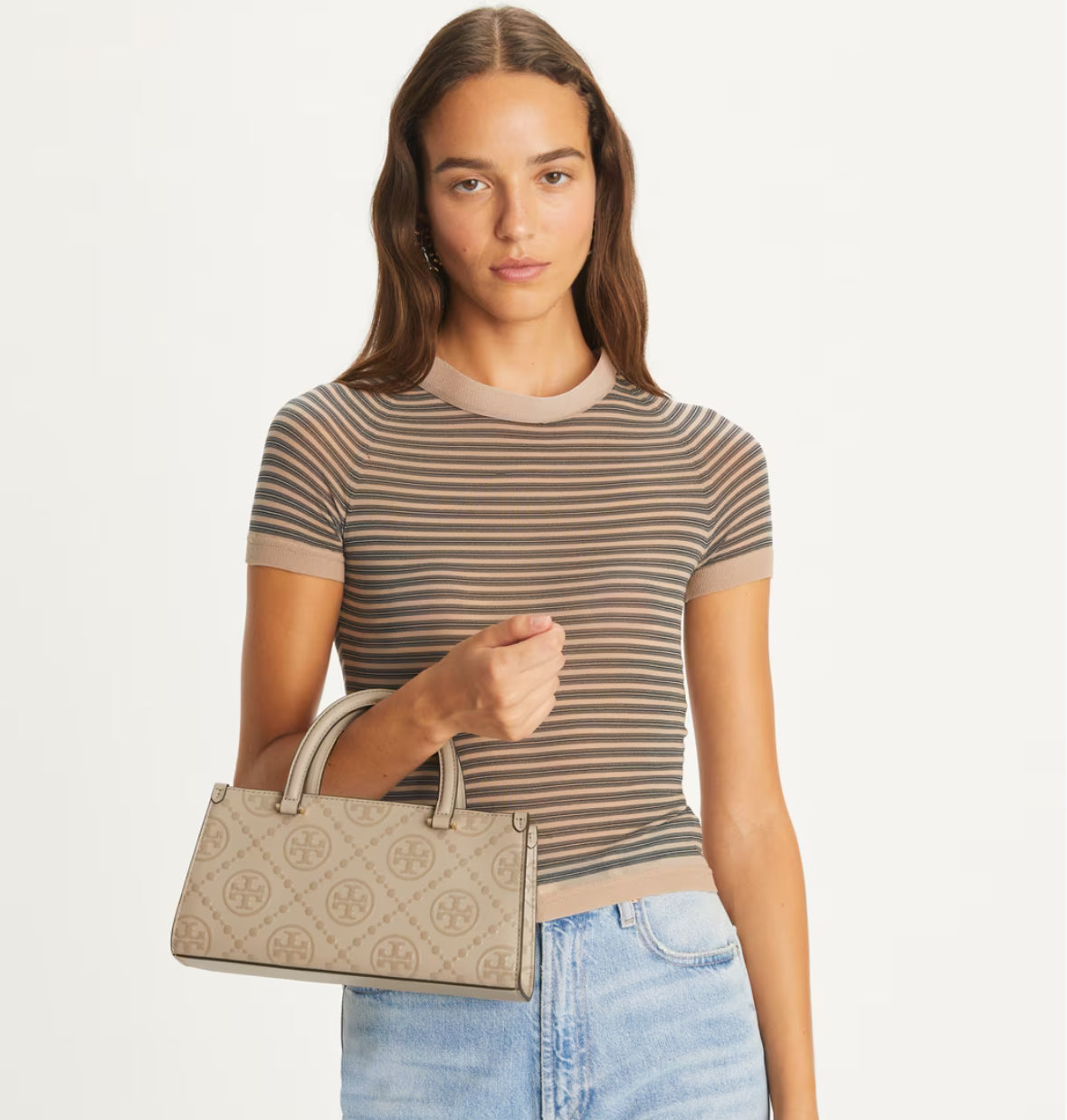 Tory Burch T MONOGRAM EMBOSSED SMALL EAST-WEST TOTE