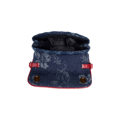 Kurt Geiger Brompton Mini Quilted Floral Denim Shoulder Bag in Navy