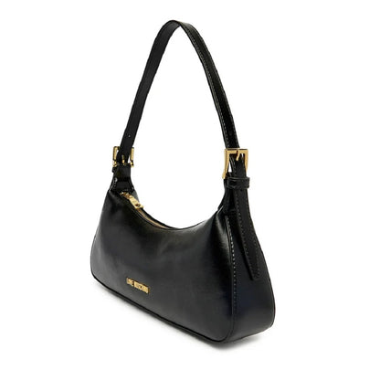 Love Moschino Soft Leather Shoulder Bag in Black