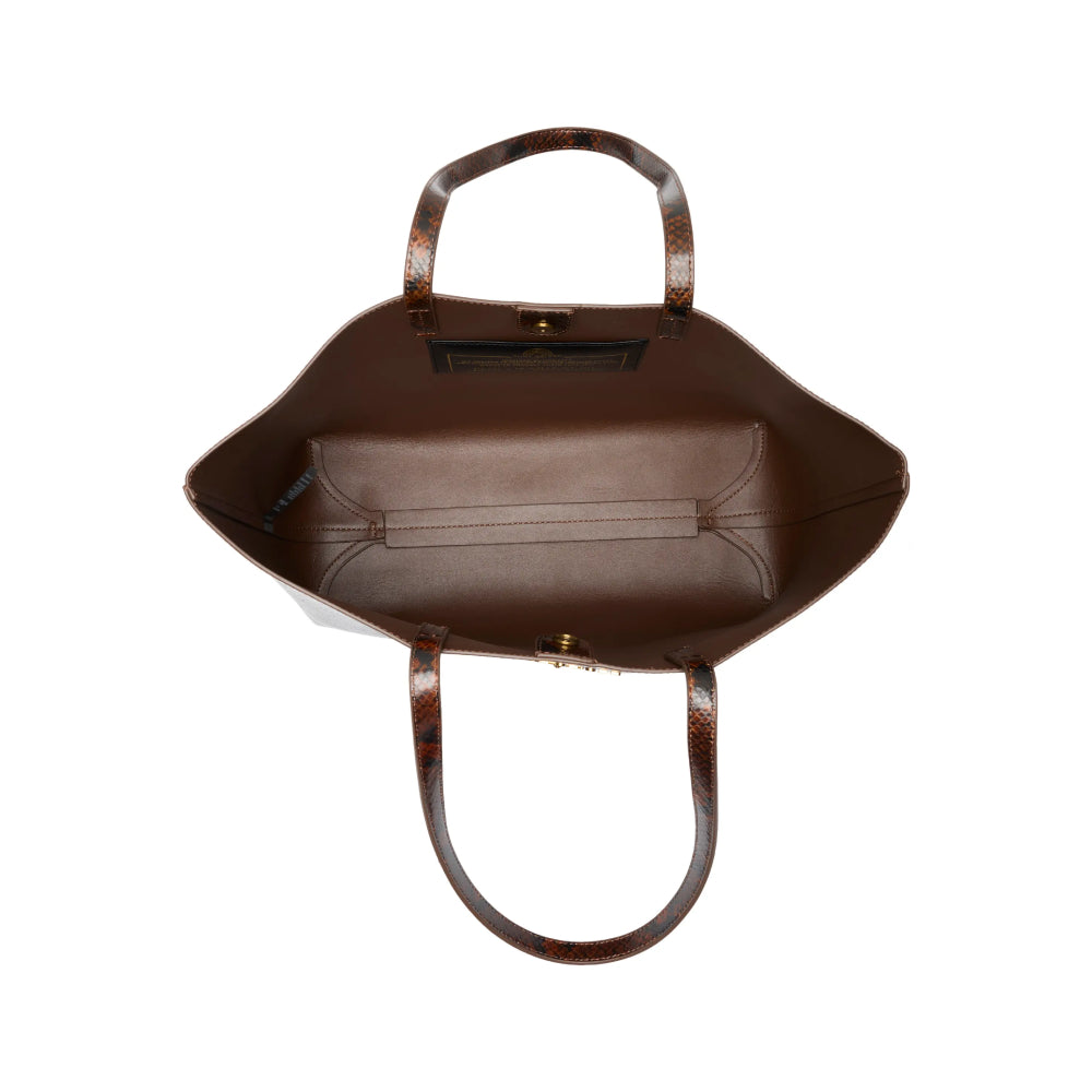 Kurt Geiger Angel Snakeskin Embossed Leather Shopper in Brown