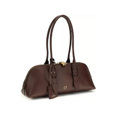 Pinko Escape Horizontal Small Leather Bag in Brown