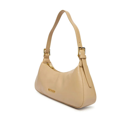 Love Moschino Soft Leather Shoulder Bag in Taupe