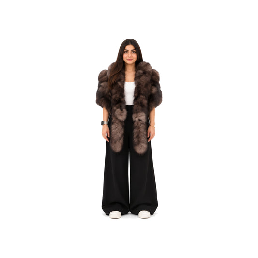 Women's Genuine Fur Wrap Shawl
