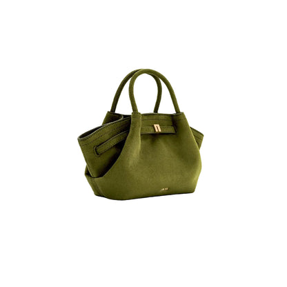 JW PEI Hana Suede Mini Tote Bag in Dark Olive