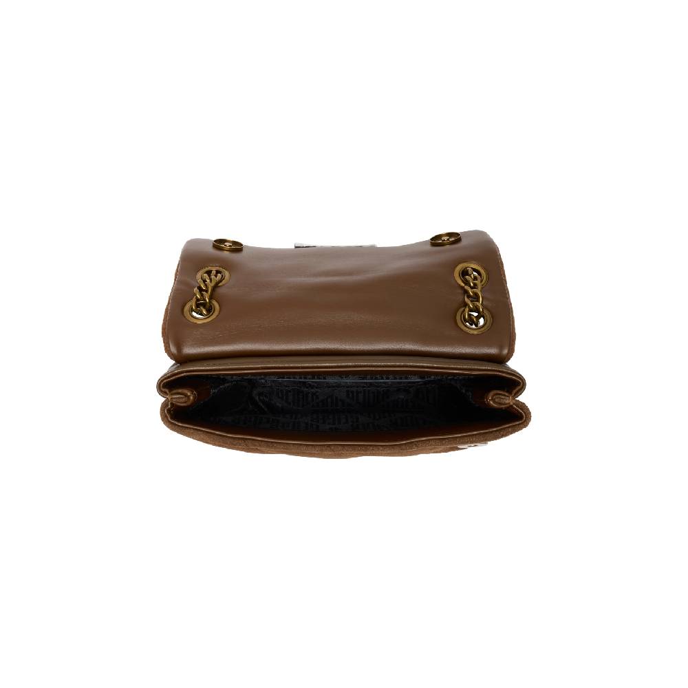 Kurt Geiger Soho Mini Leather Bag in Brown Suede