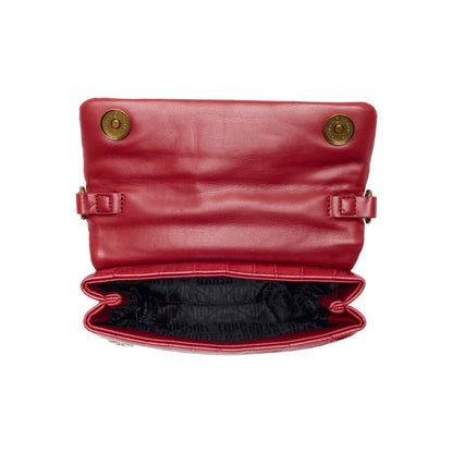 Kurt Geiger Mini Brompton Croc Embossed Leather Crossbody Bag in Red