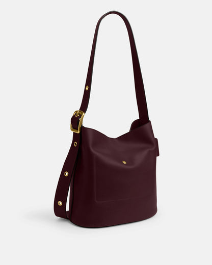 Coach Bleecker Bucket Bag in Burgundy
