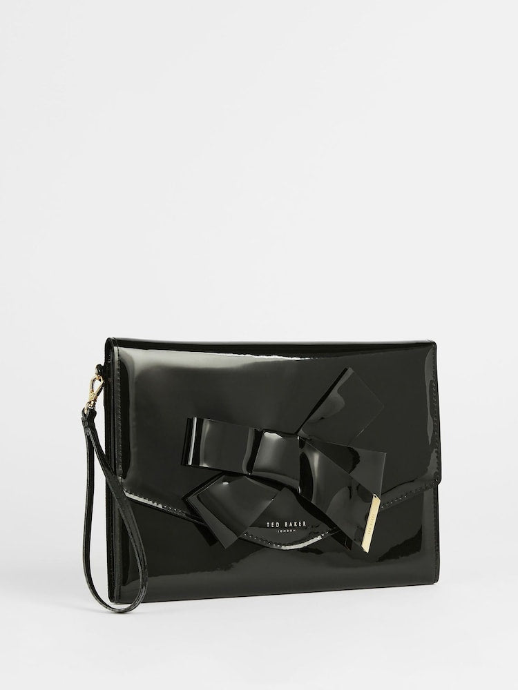 Ted Baker Black Nikkey Knot Bow Envelope Purse