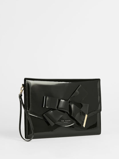 Ted Baker Black Nikkey Knot Bow Envelope Purse