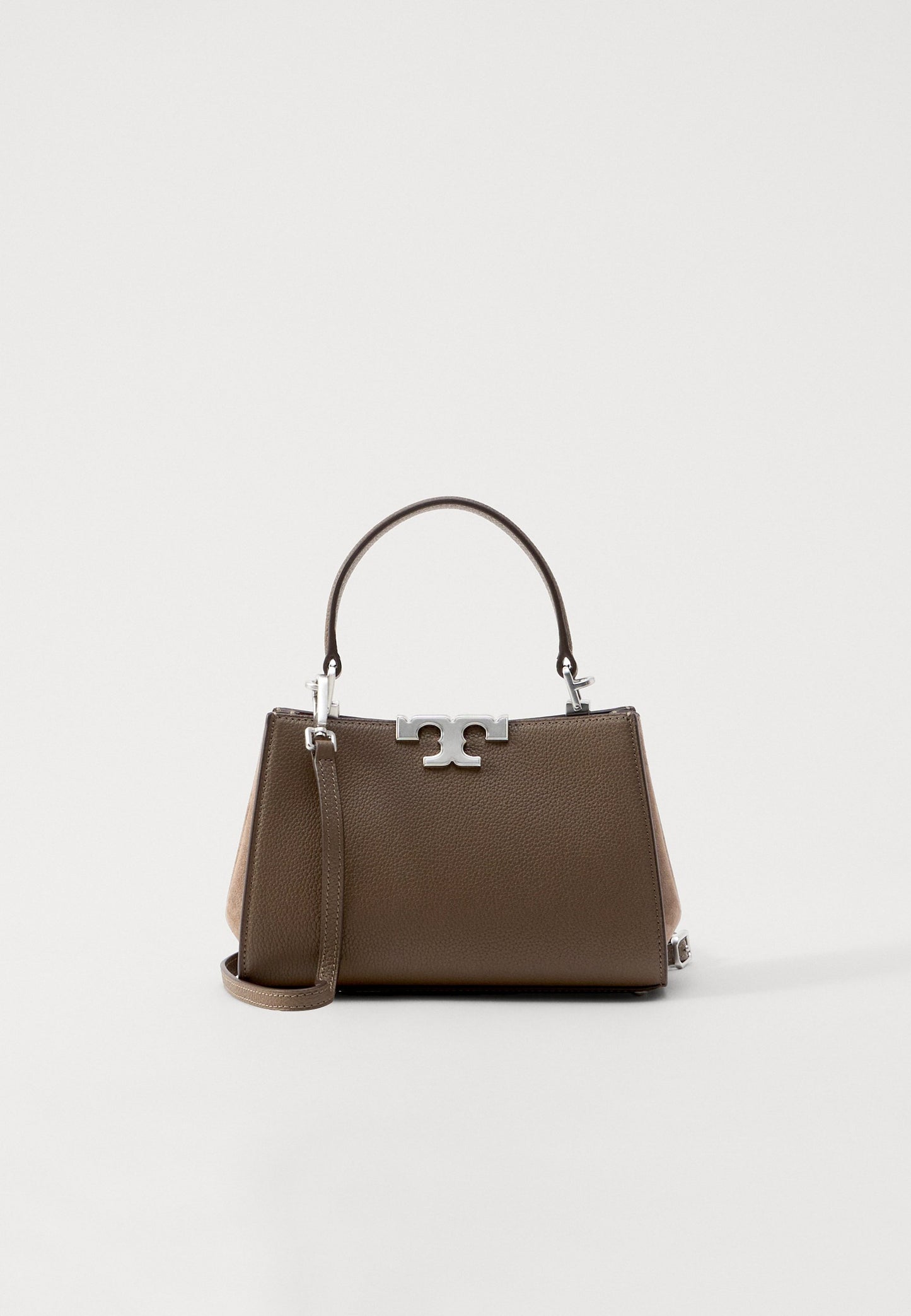 TORY BURCH ELEANOR PEBBLED MINI SATCHEL - HANDBAG - WILD MUSHROOM