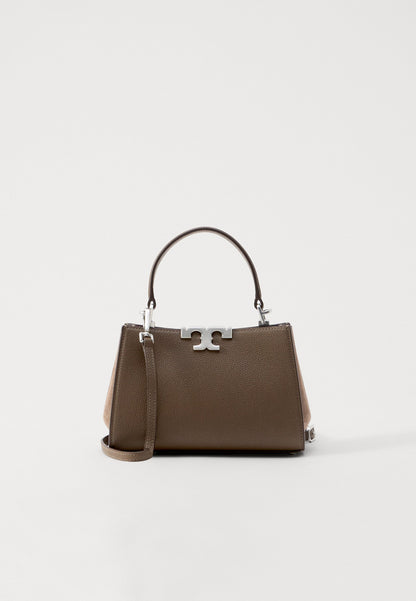 TORY BURCH ELEANOR PEBBLED MINI SATCHEL - HANDBAG - WILD MUSHROOM