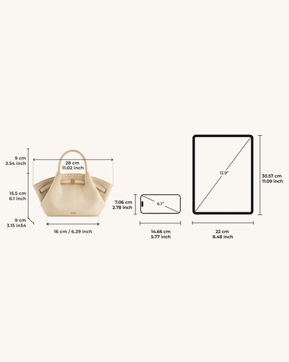 JW PEI Hana Mini Faux Suede Tote Bag - Off White