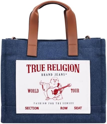 True religion medium denim tote bag