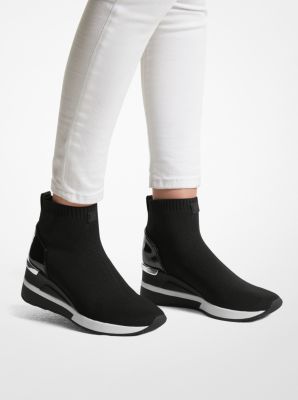 Michael Kors Women's Skyler Wedge Bootie Sock Sneakers size 9.5M