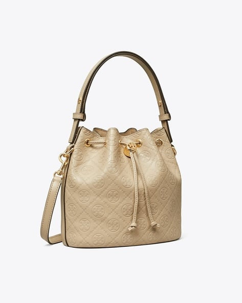Tory Burch T Monogram bucket bag in beige