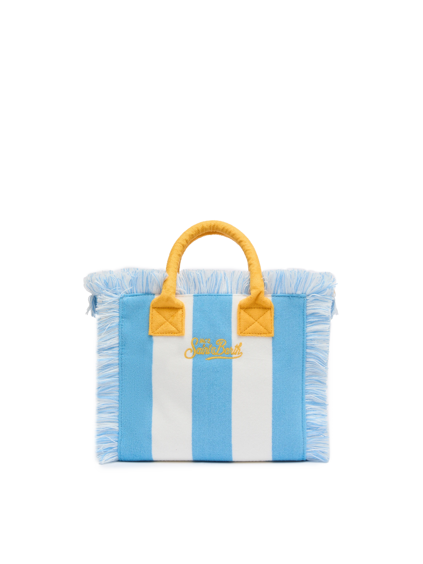 MC2 SAINT BARTH COLETTE SPONGE LIGHT BLUE STRIPED TERRY HANDBAG
