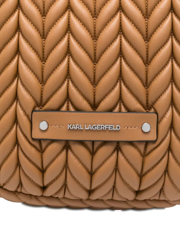 Karl Lagerfeld K/Weave Hobo Bag in caramel brown color