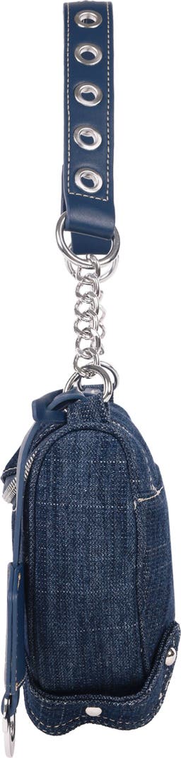 True Religion Studded Denim Shoulder Bag