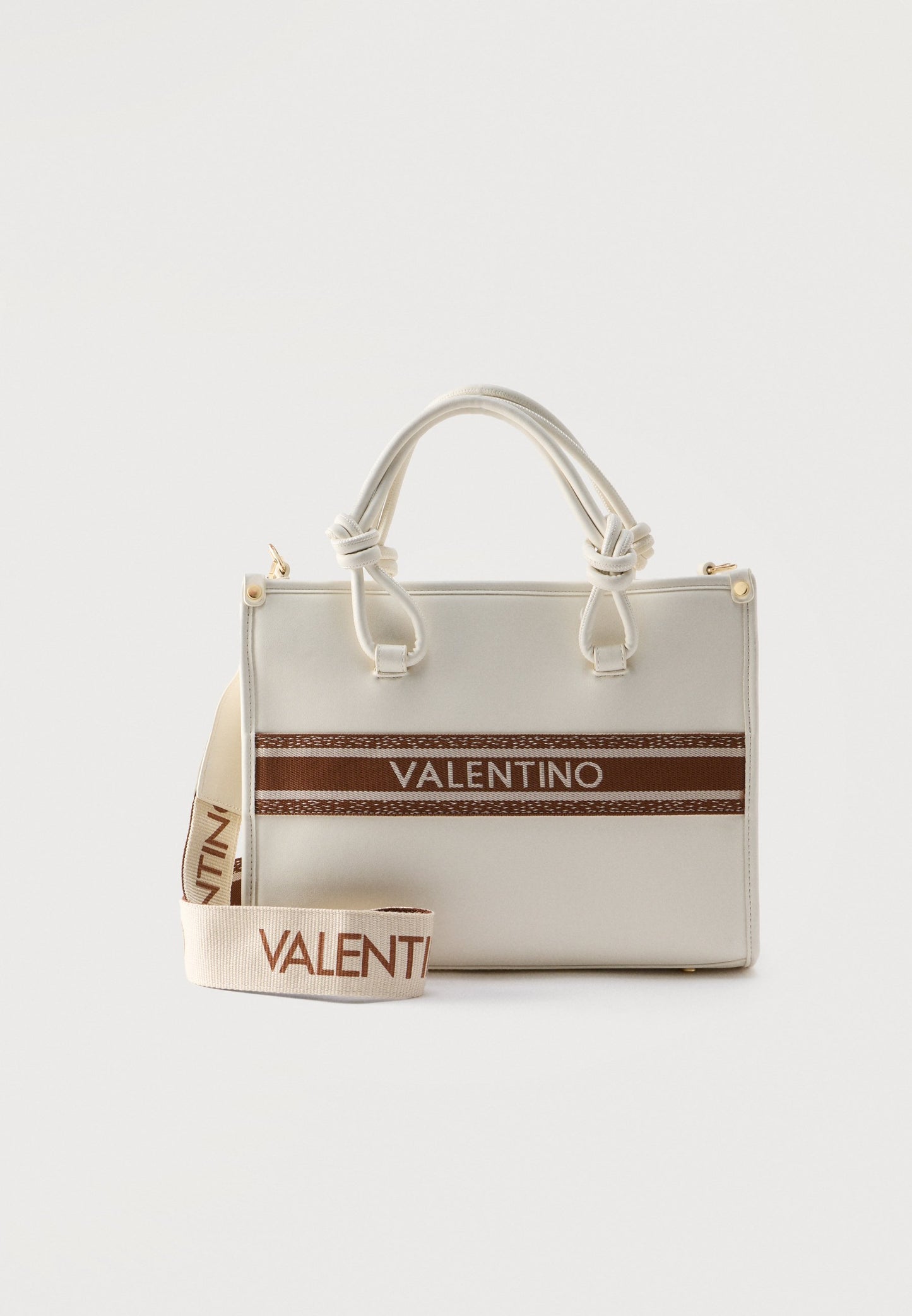 Valentino Bags Aella shopping bag in white faux leather