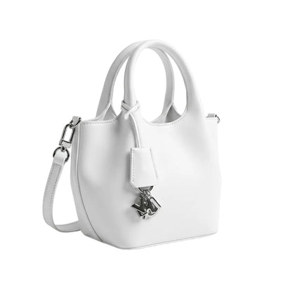 DKNY Handbag with Silver Charm in White