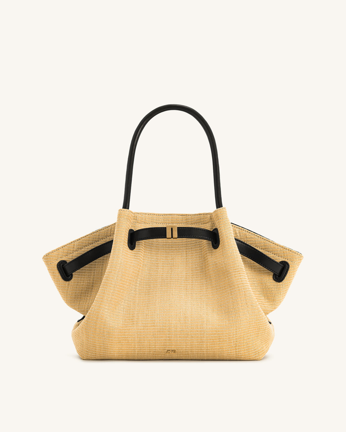 Hana Medium Faux Straw Tote Bag - Brown Straw
