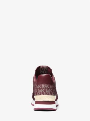 Michael Kors Maddy Two-Tone Logo Trainer oxblood sneakers