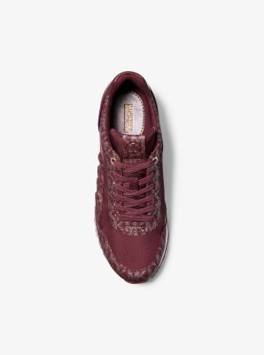 Michael Kors Maddy Two-Tone Logo Trainer oxblood sneakers