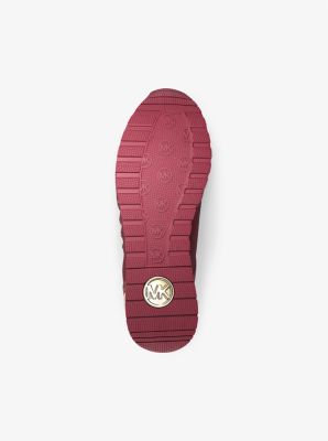 Michael Kors Maddy Two-Tone Logo Trainer oxblood sneakers