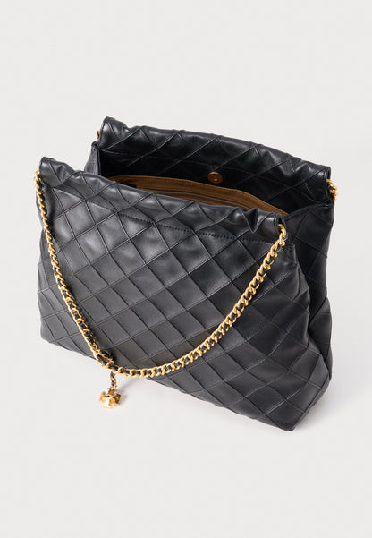 TORY BURCH FLEMING HOBO BAG - HANDBAG - BLACK