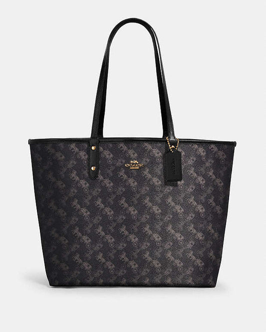 Coach Reversible City Tote With Horse And Carriage Print