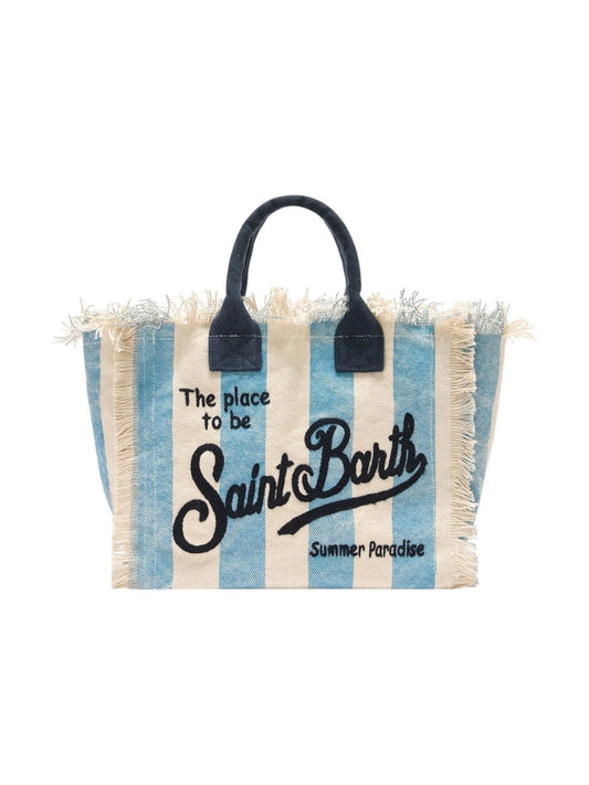 MC2 SAINT BARTH colette vertical-stripes tote bag in blue