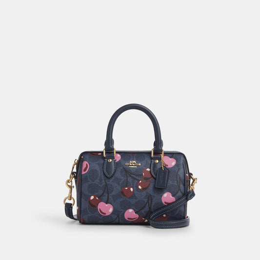Coach Rowan Medium Crossbody Bag In Coach Print Canvas With Cherry Print