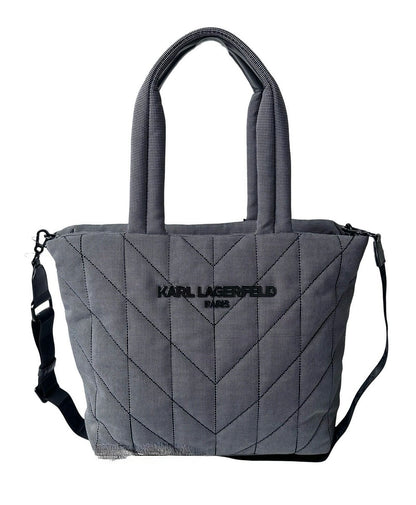 Karl Lagerfeld Paris Voyage Quilted Black & White Large Tote Bag