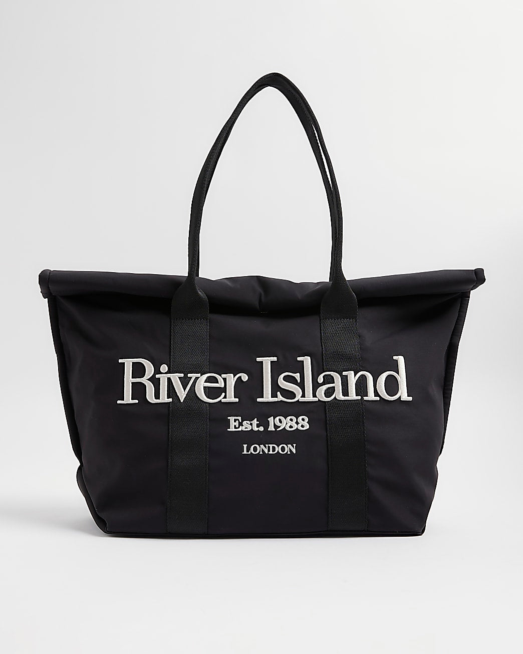 River Island Black Roll Top Holdall Bag