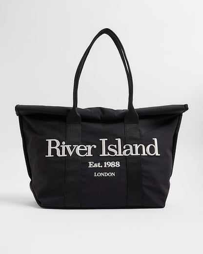 River Island Black Roll Top Holdall Bag