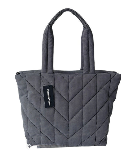 Karl Lagerfeld Paris Voyage Quilted Black & White Large Tote Bag