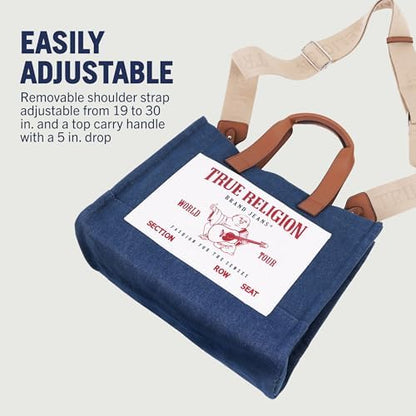 True religion medium denim tote bag