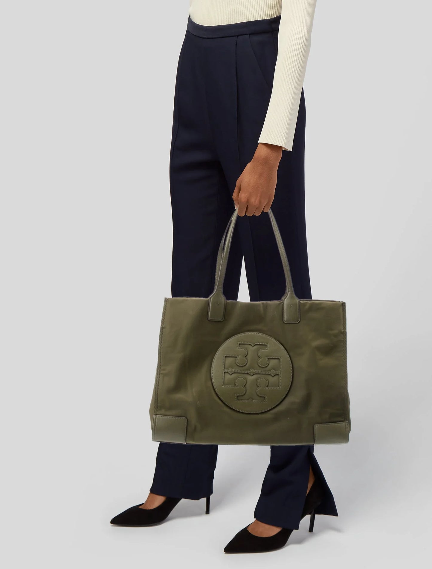 Tory Burch Ella large tote in olive
