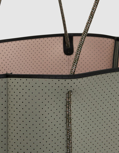 State of escape medium tote bag Flying Solo tote in sage / blush (dual tone)
