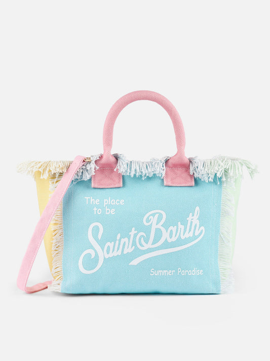 MC2 SAINT BARTH COLETTE COLOR BLOCK COTTON CANVAS HANDBAG