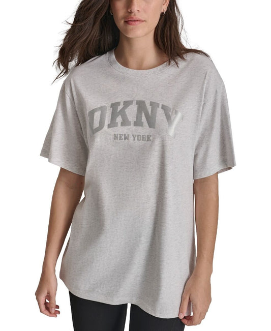 DKNY Sport Women Varsity Satin Logo T-Shirt size large