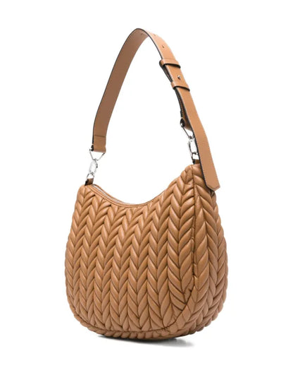 Karl Lagerfeld K/Weave Hobo Bag in caramel brown color